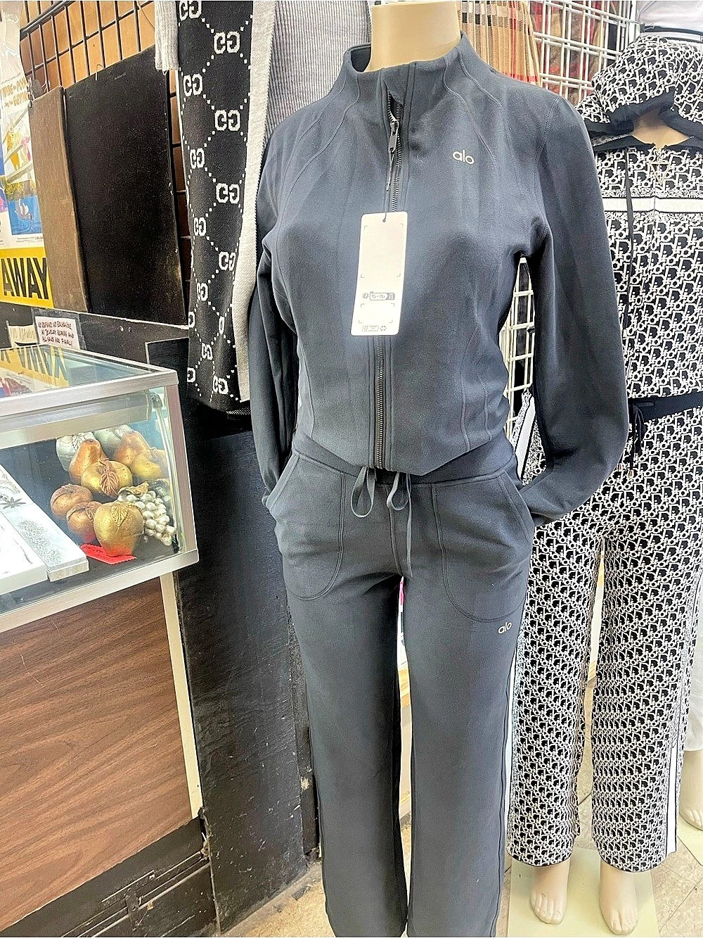 Alo Yoga Gray Zip-Front Jumpsuit